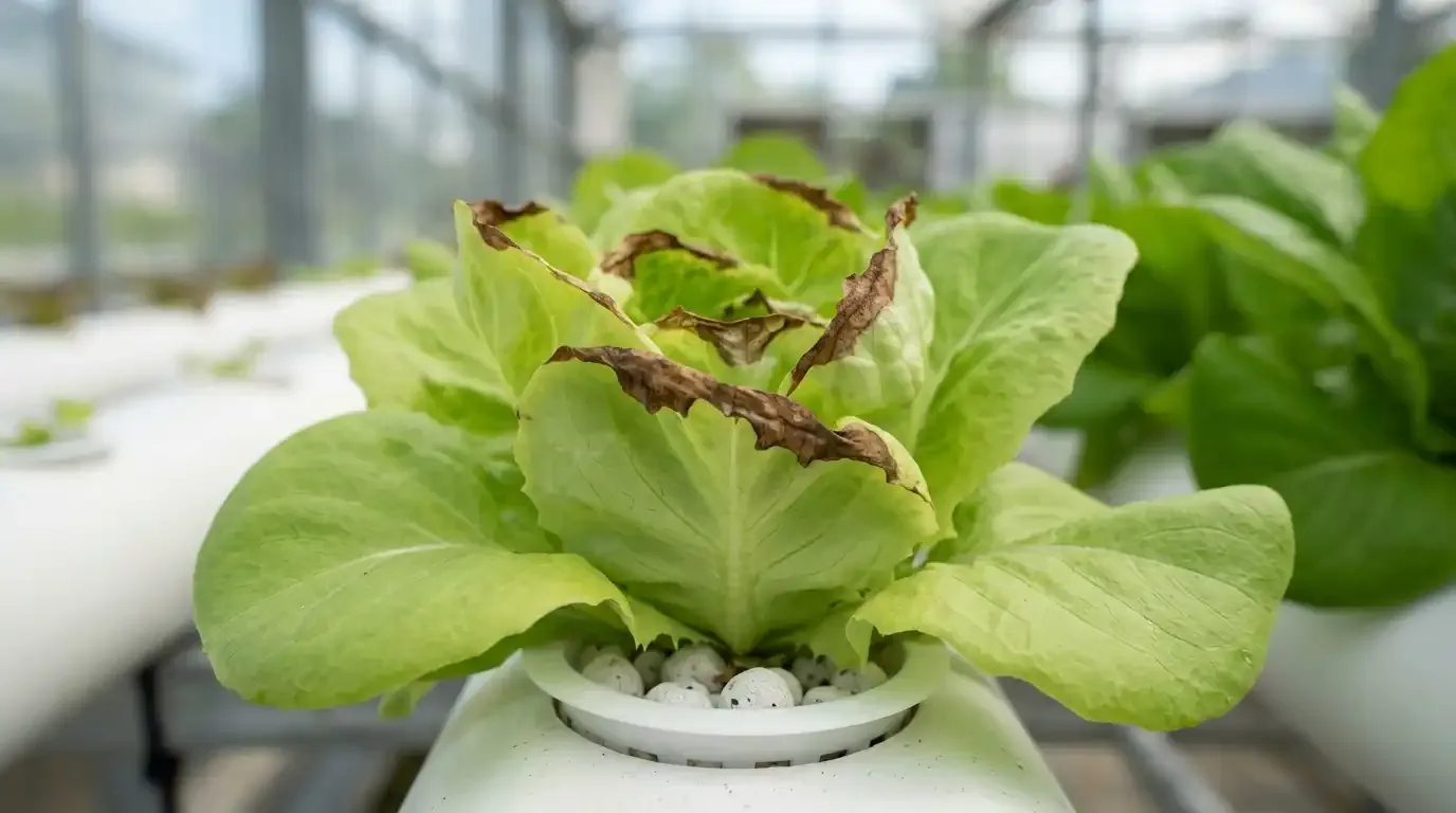 tip burn on lettuce leaf edge