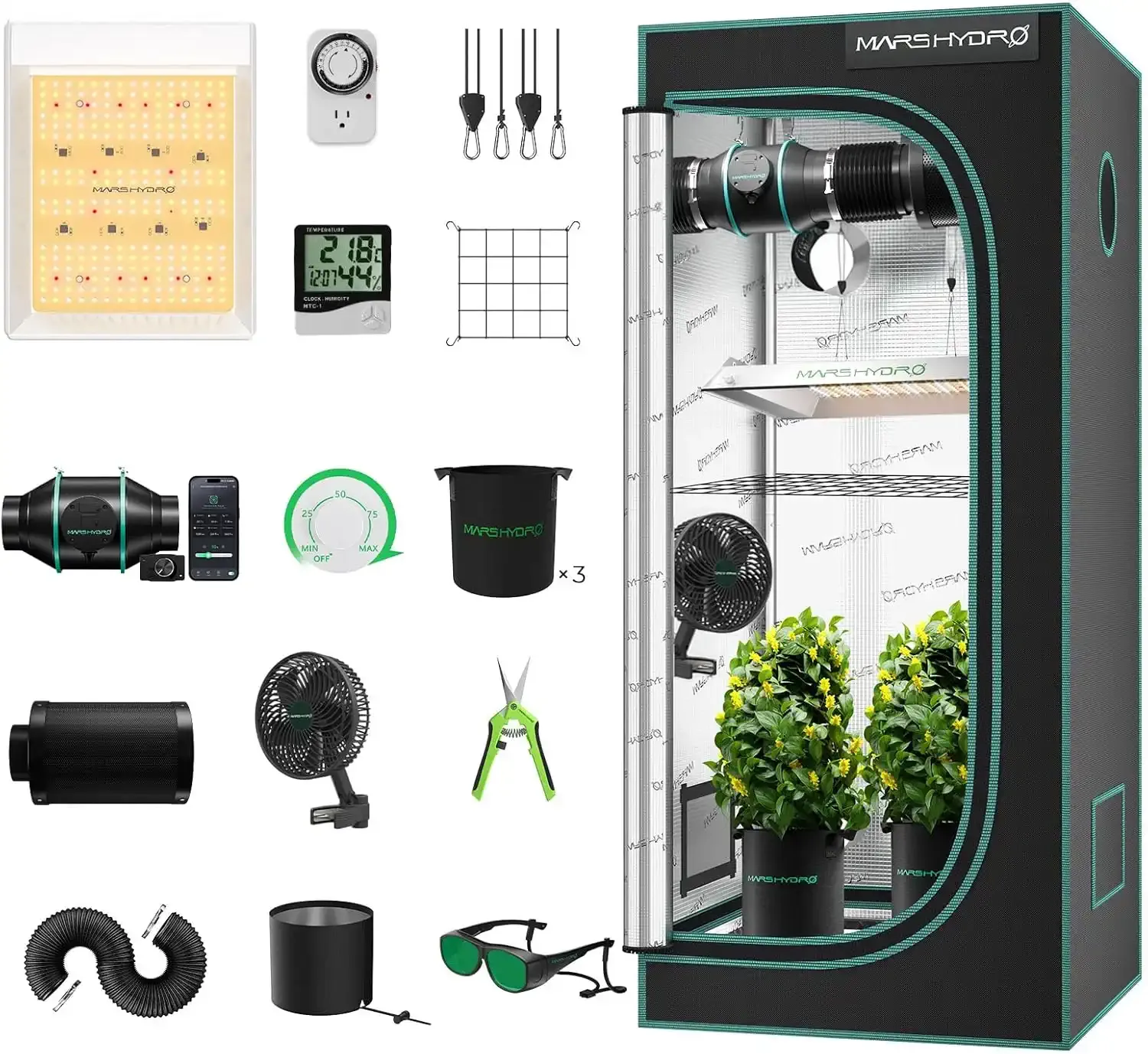 MARS HYDRO 2×2x4.6 Complete Grow Tent Kit