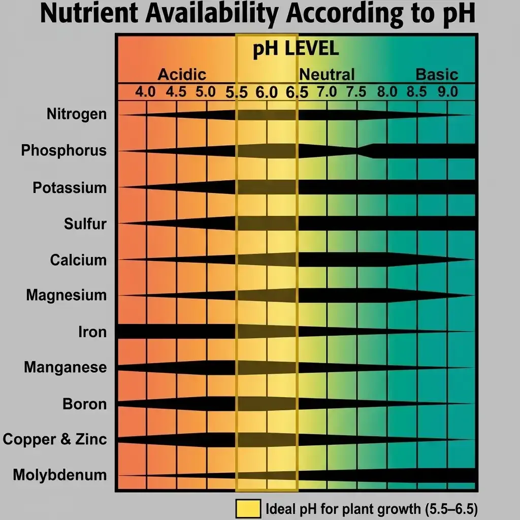 Hydroponic nutrient availability by pH level chart