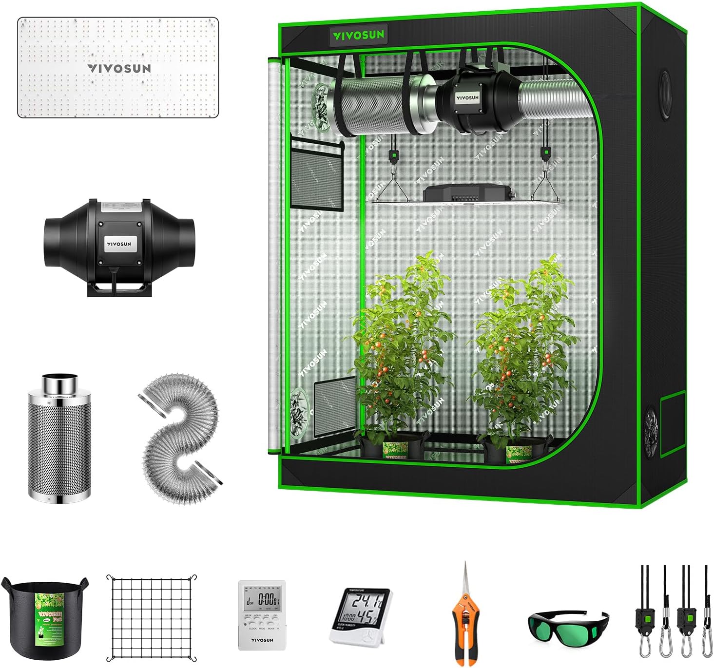 VIVOSUN 48"x24"x60" Grow Tent Kit Complete